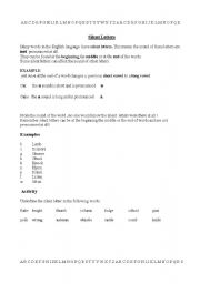 English Worksheet: speeling silent letters