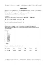 English worksheet: speeling silent letters