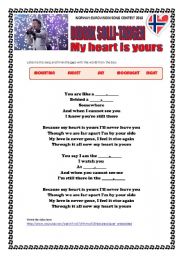 English worksheet: NORWAY EUROVISION SONG CONTEST 2010 ENTRY: MY HEART IS YOURS