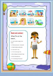 English Worksheet: beach fun 2/3