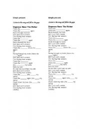 English Worksheet: There she goes song