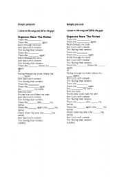 English worksheet: There she goes song