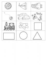 English worksheet: Toys and shapes