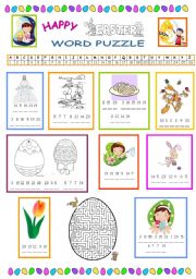 English Worksheet: Easter puzzles