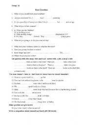 English Worksheet: Group A 1 exam questions