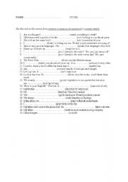 English Worksheet: stative verbs