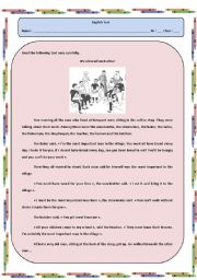 English Worksheet: A test on Simple Past Tense