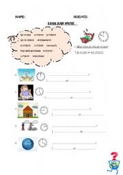 English Worksheet: daily routines