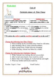 Grammar-time clause and participle clause