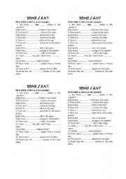 English Worksheet: some / any