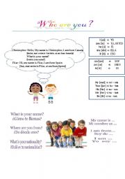 English Worksheet: Who are you?
