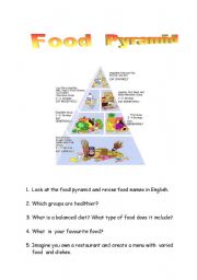 English Worksheet: Food  Pyramid