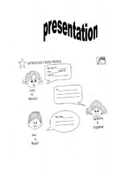 English worksheet: presentation