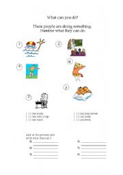 English Worksheet: What can you do?