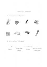 English worksheet: School Suplies