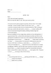 English Worksheet: Article Quiz