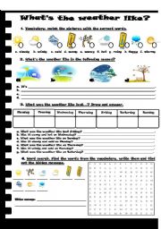 English Worksheet: Whats the weather like?