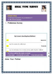 English Worksheet: Ideal Type Survey