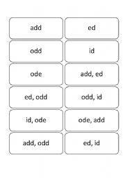 English worksheet: T and D Pronunciation Cards (50 cards all)