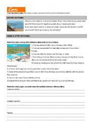 English Worksheet: VIDEO SESSION: Camping Holidays: The Canvas Experience.