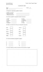 English Worksheet: Test 5th grade