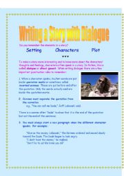 English Worksheet: Writing a Story with Dialogue