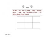 English worksheet: BINGO game