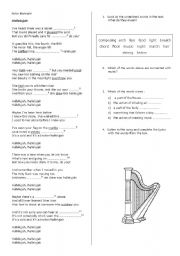 English worksheet: Hallelujah Rufus Wainright