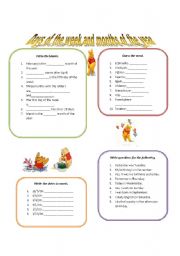 English Worksheet: Days of the week and months of the year