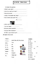 English worksheet: revision worksheet