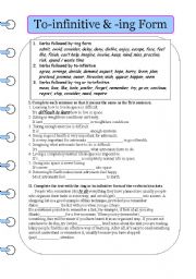 To-infinitive & -ing form