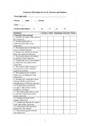 English Worksheet: questioonire