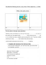 English worksheet: language for 7th