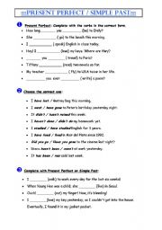 English Worksheet: Present Perfect Versus Simple Past