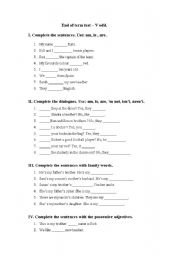 English worksheet: Present Simple and to be