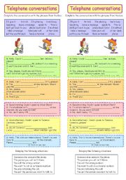 English Worksheet: Telephone conversations - practice (B&W version)