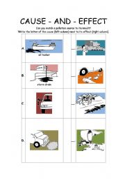 English Worksheet: pollution cause and effect