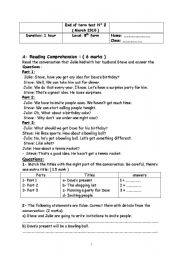 English Worksheet: English test