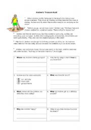 English worksheet: ANDREWS TREASURE HUNT