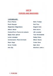 English worksheet: Forces and machines