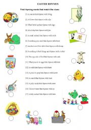 English Worksheet: EASTER rhymes