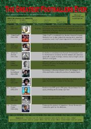 English Worksheet: The Greatest Footballers Ever