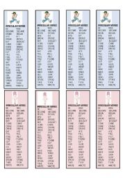 Irregular verbs bookmarks