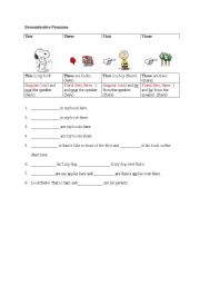 English worksheet: demonstrative pronouns