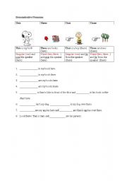 English Worksheet: demonstrative pronouns