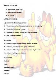 English Worksheet: GARFIELD THE MOVIE