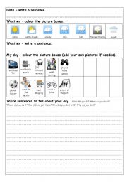 English Worksheet: Journal Writing Page