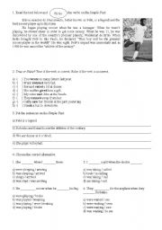 English Worksheet: Simple Past Test