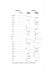 English Worksheet: word formation