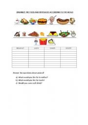 English Worksheet: Food and beverages